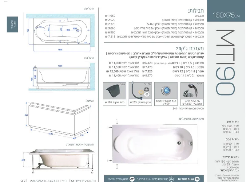 90 Jacuzzi dimensions, Product
