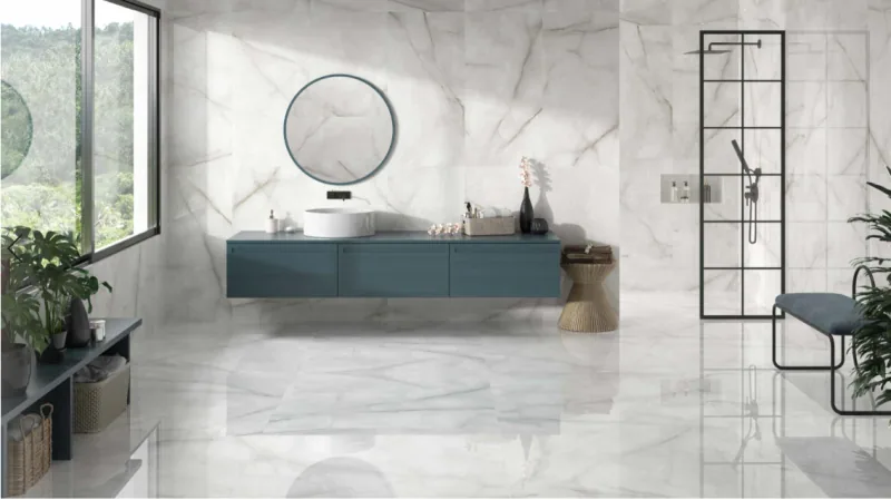 6513 Spanish porcelain 120×60, Crystal gloss, Installed