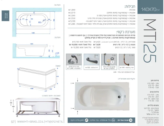 25 Jacuzzi dimensions, Product