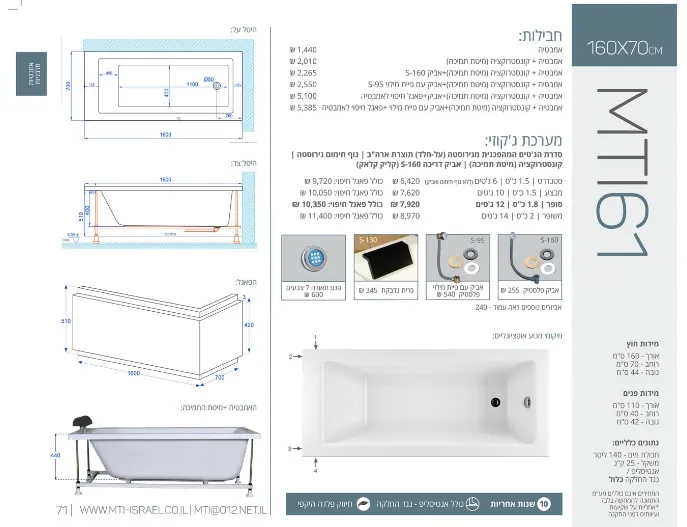 61 Jacuzzi dimensions, Product