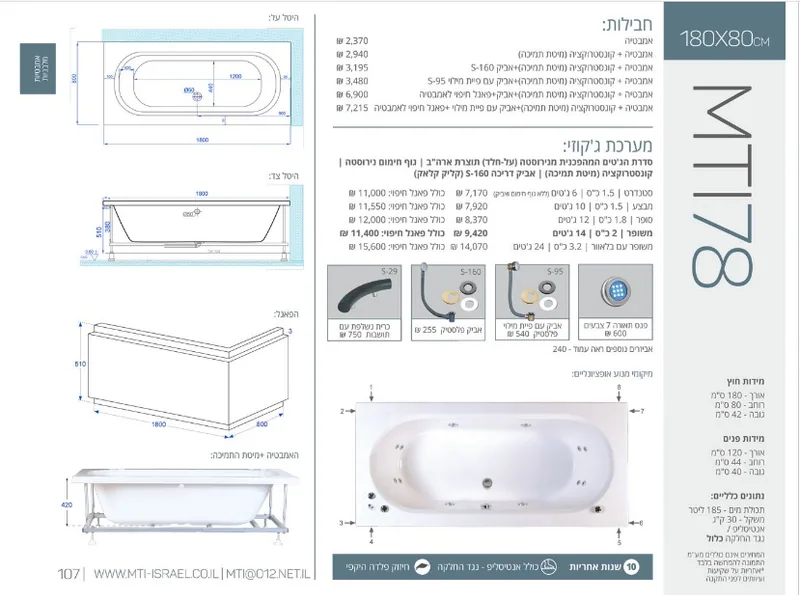 78 Jacuzzi dimensions, Product